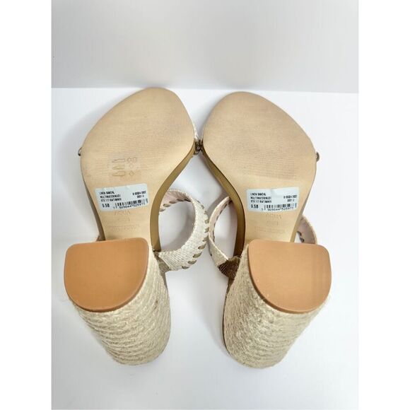 AQUA Sandals Woven Casual Espadrille Block Heel Size 9.5B NEW - Picture 9 of 10